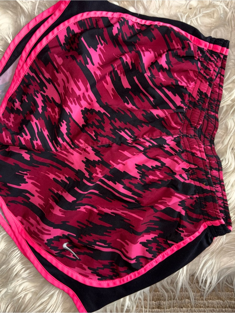 Nike Women’s Hot Pink and Black Camo Running Shorts